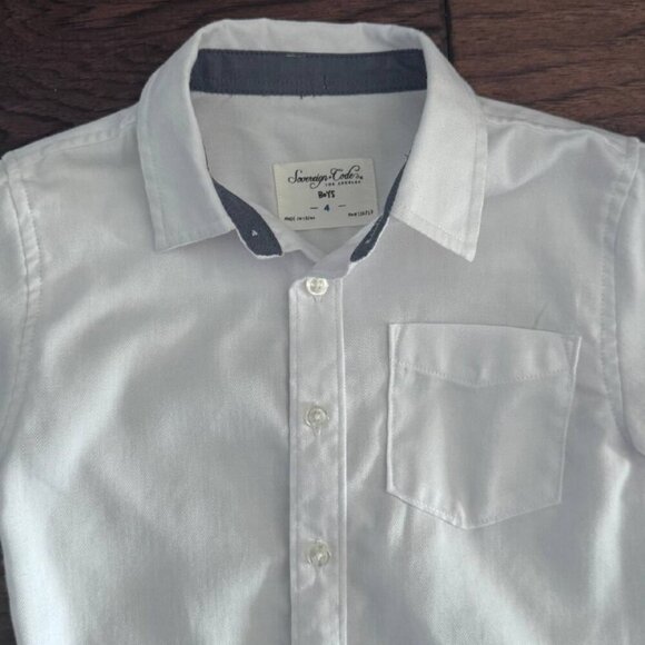 NWOT! Sovereign Code Boy’s Cotton White Button-Down Classic Dress Shirt – Size 4 - Picture 2 of 8